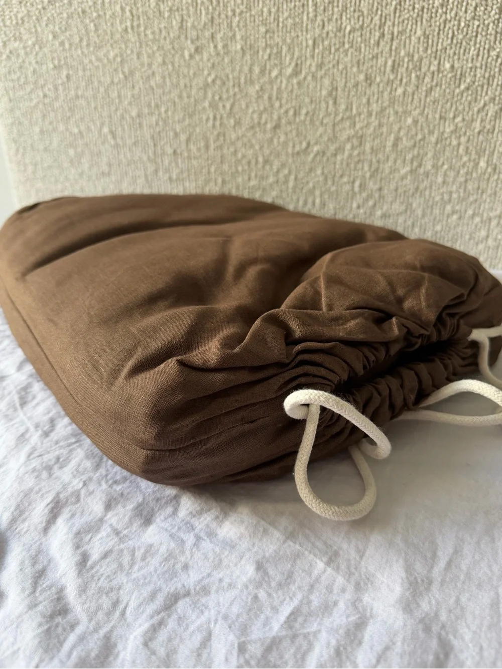 Quince European Linen Duvet Cover Set Full/Queen Espresso 3 Piece